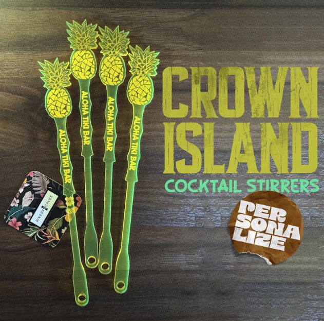 Elevate Your Island Cocktails with Crown Island Personalized Drink Stirrers