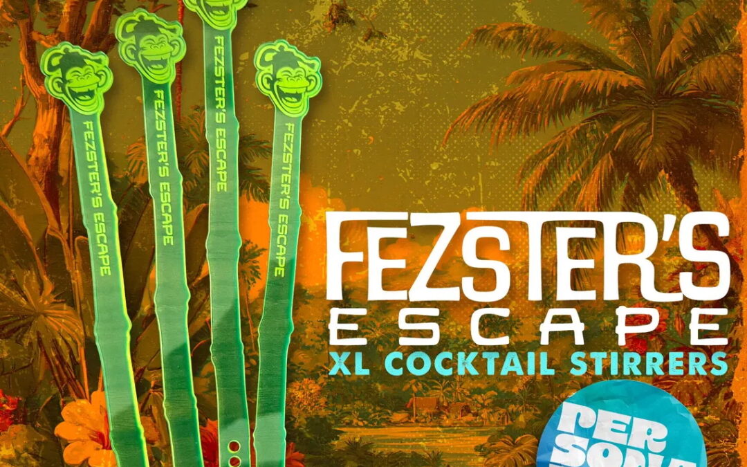 Fez Monkey Custom Tiki Drink Stirrers – Personalized Swizzle Sticks for Tiki Parties