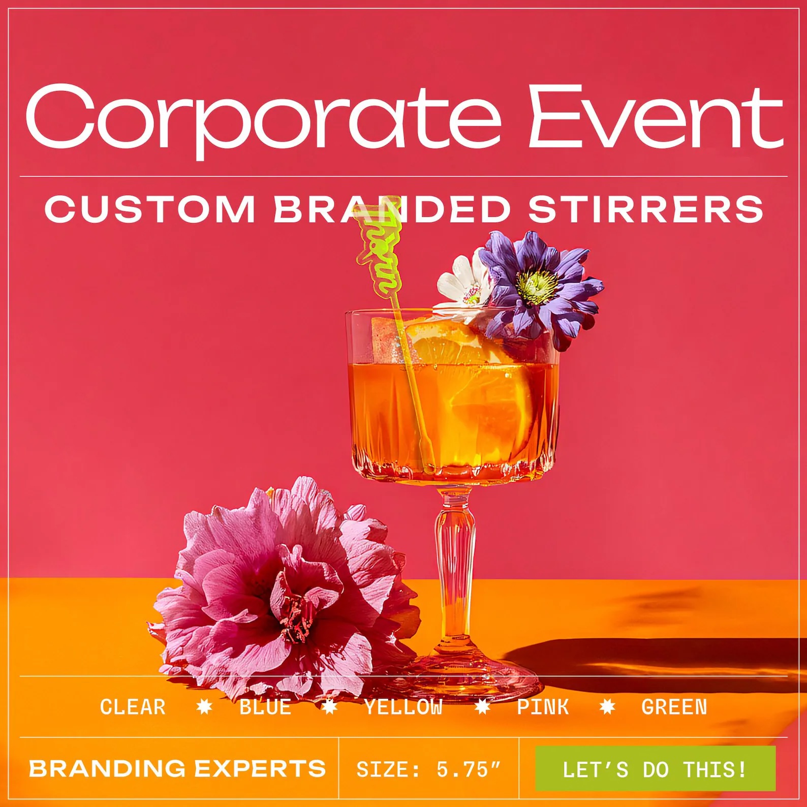 Custom Branded Drink Stirrers for Events. Elevate your brand with personalized drink stirrers made just for you. Custom branded stir sticks with small minimum quantities, fast turnaround, and bulk pricing available.