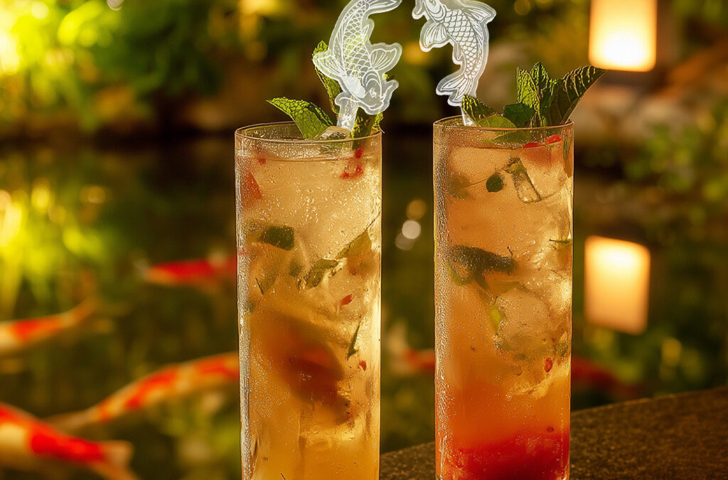 Koi Harmony Personalized Drink Stirrers: Brings Balance to Every Glass